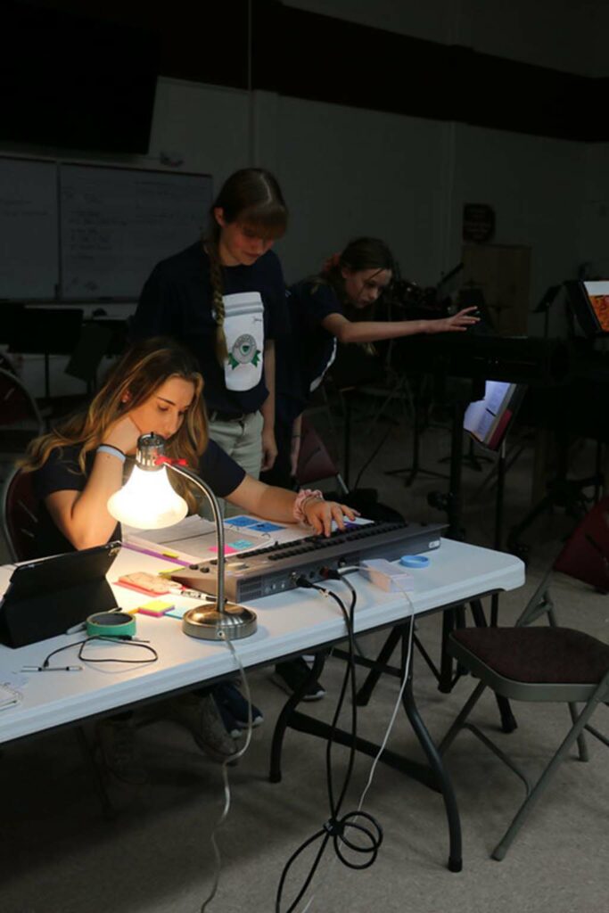 Theater kids using audio board