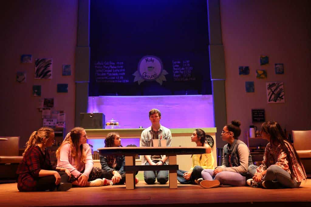 Drama kids performing Godspell