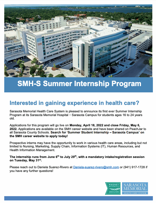 Summer internship program flyer